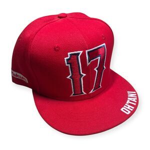 Anaheim Angels #17 Hat Shohei Ohtani Snapback Hat Men's Red Adjustable Cap